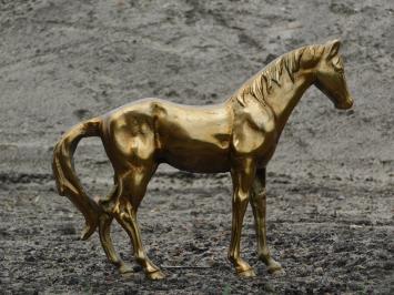 Skulptur Pferd - gold - alu