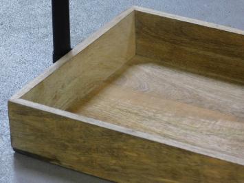 Serving tray - mango wood tray - with metal handle