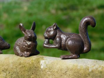Set Animals - Rabbit, Hedgehog and Squirrel - Cast iron