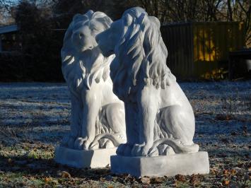 Set leeuwen - links en rechts kijkend - polystone wit