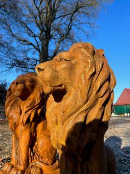 Zittende leeuw - polystone - rechts kijken - oxid