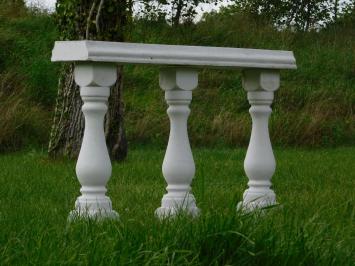 Set of 3 Baluster Posts with Window – For Balcony or Garden – Stone – 60 cm