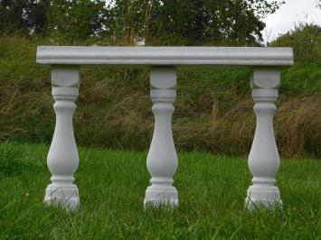 Set of 3 Baluster Posts with Window – For Balcony or Garden – Stone – 60 cm