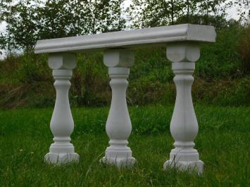 Set of 3 Baluster Posts with Window – For Balcony or Garden – Stone – 60 cm
