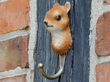 Set of 4 Wall Hooks with Woodland Animal Heads – Polyresin & Brass