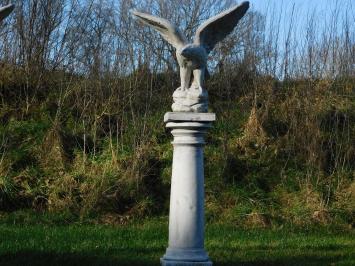 Set of 2 - Eagle on Pedestal - 140 cm - Solid Stone