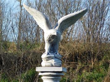 Set of 2 - Eagle on Pedestal - 140 cm - Solid Stone