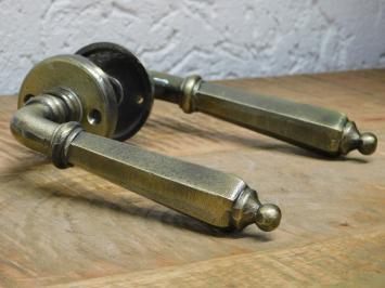Set of door hardware - antique brass finish - PZ