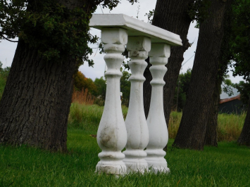 Set van 3 Balusterpalen met Venster – Voor Balkon of Tuin – Steen – 90 cm Hoog