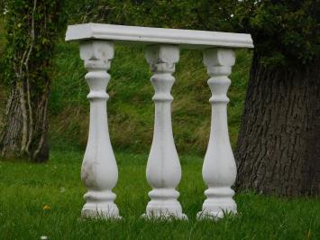 Set van 3 Balusterpalen met Venster – Voor Balkon of Tuin – Steen – 90 cm Hoog