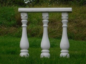 Set van 3 Balusterpalen met Venster – Voor Balkon of Tuin – Steen – 90 cm Hoog