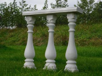 Set van 3 Balusterpalen met Venster – Voor Balkon of Tuin – Steen – 90 cm Hoog