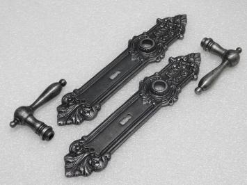 Türbeschlagset – Türgriffe Cambridge + Türplatten Heritage BB 72 – Gusseisen, verzinkt