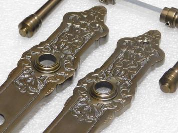 Montel Door Hardware Set – Handles + Plates PZ 92 – Dark Patinated Brass