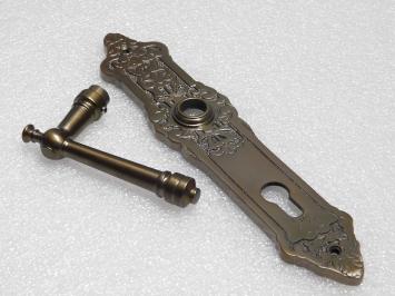 Montel Door Hardware Set – Handles + Plates PZ 92 – Dark Patinated Brass