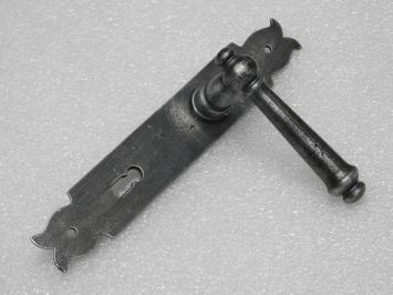 Door Hardware Set - Windsor Handles + Baron BB 72 Door Plates - Cast Iron, Galvanised