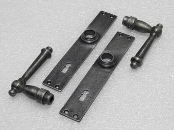 Set Deurbeslag - Klinken York + Deurplaten Blanco BB 72 - Gietijzer Verzinkt