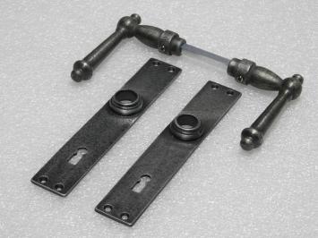 Set Deurbeslag - Klinken York + Deurplaten Blanco BB 72 - Gietijzer Verzinkt