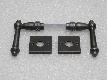 Set Deurbeslag - Klinken York + Klinkrozetten - Gietijzer Verzinkt