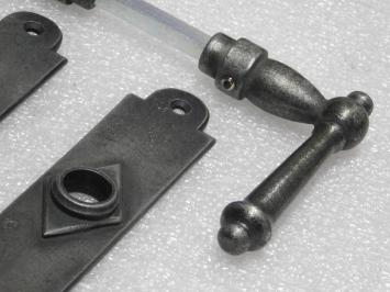 Set Deurbeslag - Klinken York + Deurplaten Prestige PC 92 - Gietijzer Verzinkt