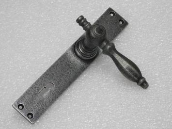 Door Hardware Set - Kensington Handles + Door Plates Blanco - Cast Iron Galvanized