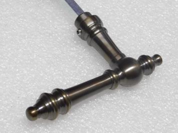 Montreux Door Handle Set with Rosettes - Dark Patinated Brass