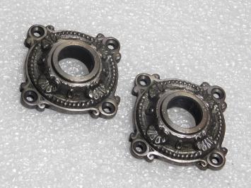 Montreux Door Handle Set with Rosettes - Dark Patinated Brass