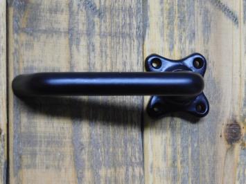 Set of Door Handles with Square Rosettes - Black - Aluminium