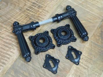 Set of door hardware - black - BB Castle - iron