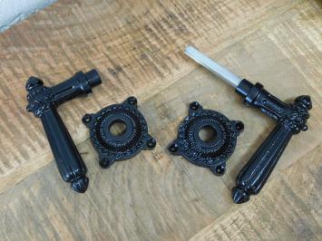 Set of door hardware - black - BB Castle - iron