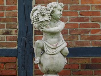 Vintage Set van 2 Engelen op sokkel – 155 cm - Steen - Authentiek