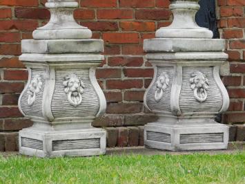Vintage Set van 2 Engelen op sokkel – 155 cm - Steen - Authentiek