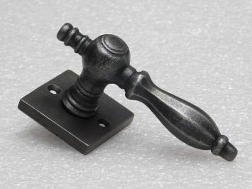 Kensington Handle Set + Square Handle Rosettes - Galvanised Cast Iron