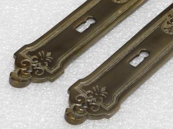Set Deurklinken Montel + Lange Deurplaten BB 72 - Gepatineerd Messing
