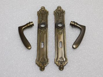 Nosta Door Hardware Set – Handles + Long Door Plates BB 72 – Antique Brass