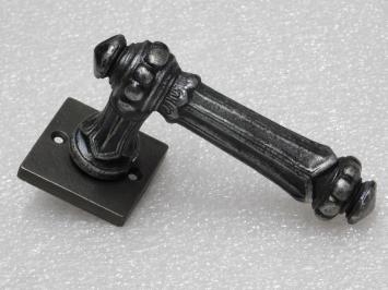 Set Klinken Oxford + Klink- en- Slotrozetten Vierkant - Gietijzer Verzinkt