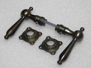 Türgriff-Set Revo mit Griffrosetten – Dunkel patiniertes Messing