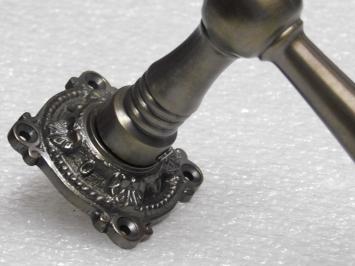 Classic Door Handle Set with Rosettes - Dark Patinated Brass