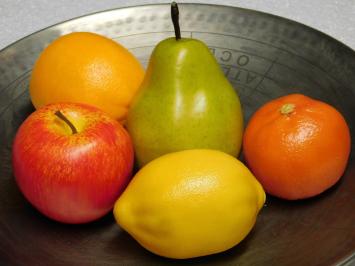 Set Kunstfruit – Appel, Peer, Citroen, Mandarijn & Sinaasappel – 5-delig