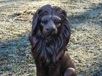 Set of lions - polystone - left and right looking - copper look