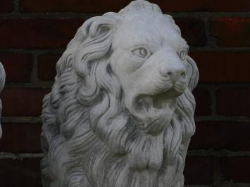 Lions with Shield - Set of 2 - Stone