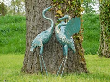 Set of Herons - Turquoise with Gold - Metal