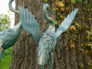 Set of Herons - Turquoise with Gold - Metal