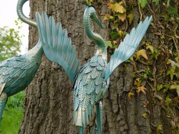 Set of Herons - Turquoise with Gold - Metal