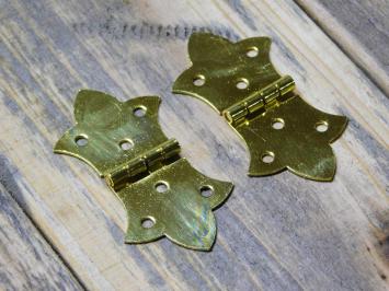 Set of Two Furniture Hinges - Gold Coloured
