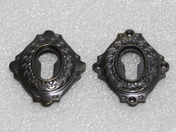 Set of PC Safety Rosettes - Dark Patinated Brass