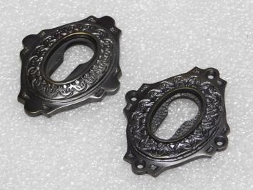 Set of PC Safety Rosettes - Dark Patinated Brass