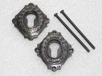 Set of PC Safety Rosettes - Dark Patinated Brass
