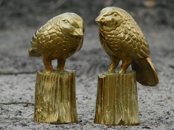 Satz Vögel auf Stamm - gold - alu