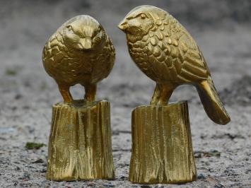 Set vogels op stam - goud - alu